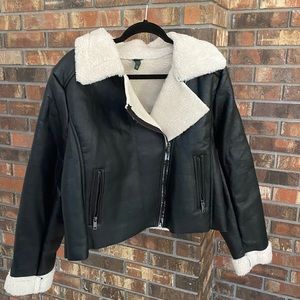 Black faux leather jacket